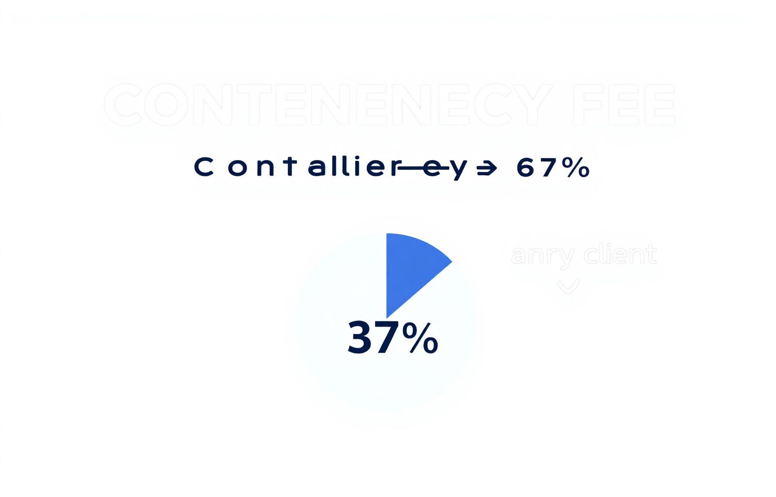 Infographic showing 33 percent contingency fee versus 67 percent client share of a car accident settlement