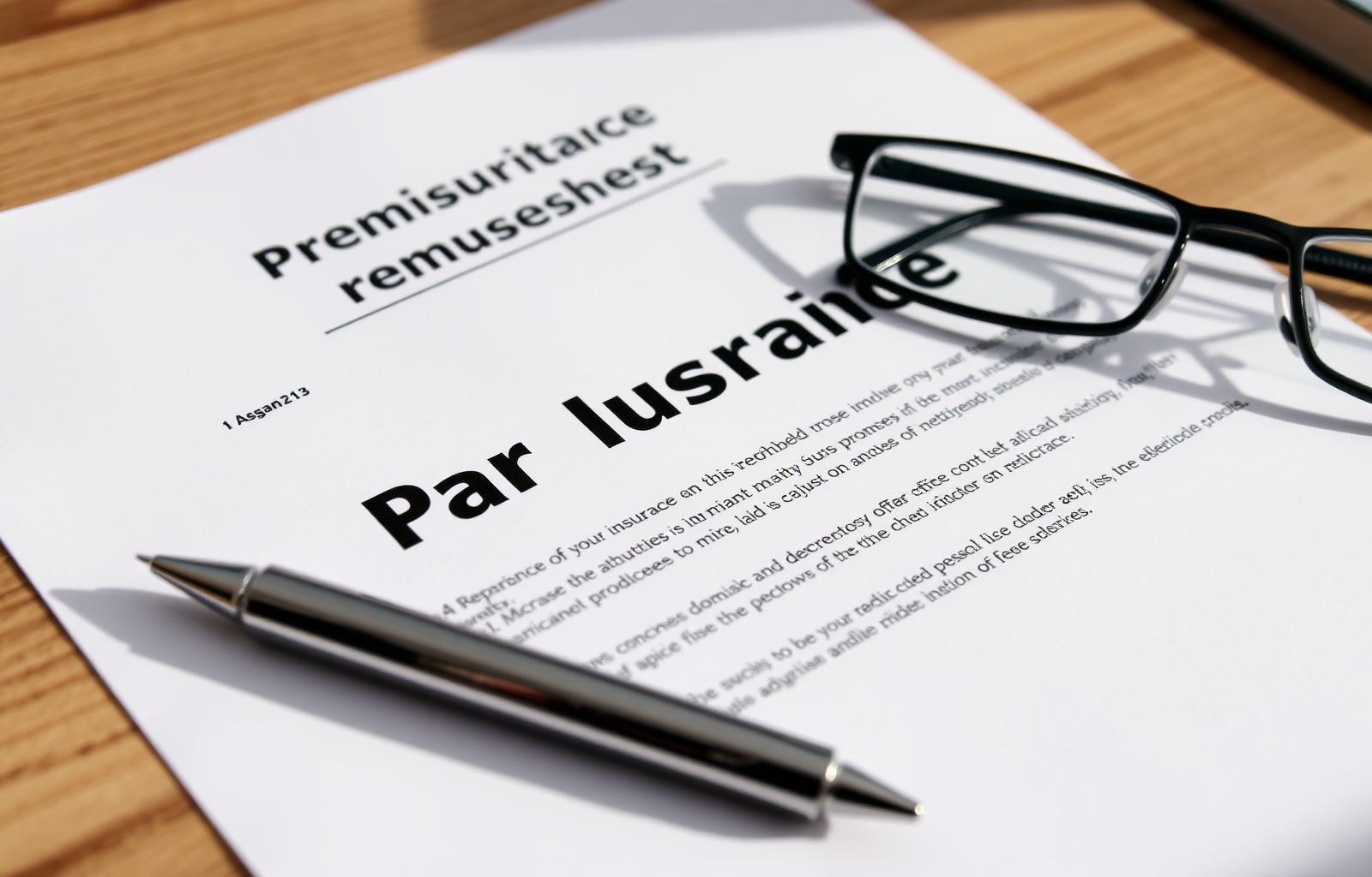 Close-up of an official auto insurance premium increase notice letter sitting on a wooden desk next to a pen and reading glasses in natural daylight — how much does insurance go up after a car accident