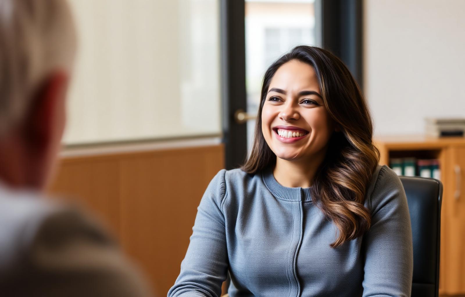 Client looking relieved after a free consultation about car accident lawyer cost and contingency fees
